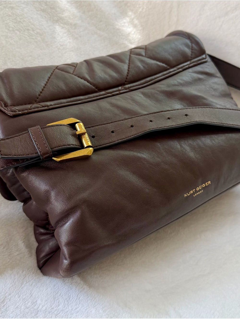 Kurt Geiger London Medium Kensington Soft Bag - Brown Leather - Picture 5 of 16